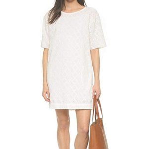 Current Elliot Eyelet T-Shirt Slip-On Dress, Dirty White, Size Medium